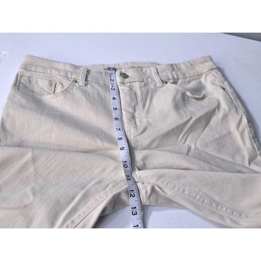Chicos So Lifting Straight Leg Jeans Womens 0.5 Regular Off White Stretch Pants